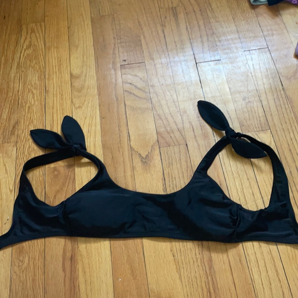 black swimsuit top